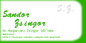 sandor zsingor business card